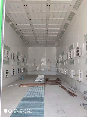 Zewnętrzny LED Industrial Bus Spray Paint Booth z 2 zestawami wentylatorów wydechowych o mocy 7,5 kW