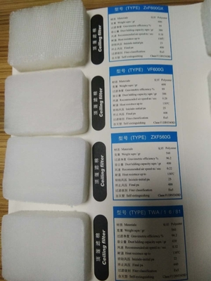 Filtr sufitowy kabiny do rozpylania EU5 F5 Filtr kabiny do malowania