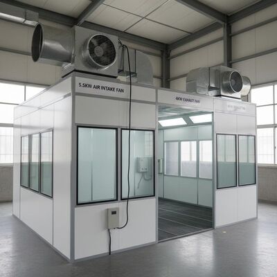 5.5KW europejski typ wlewu powietrza wentylator samochodowy Spray Booth z 50mm ściany i G10 palnik wysokoprężny do sprayów samochodowych