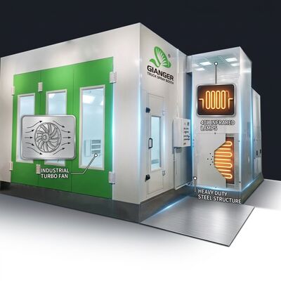LPG Turbo Fan Truck Farba Spray Booth 40 sztuk Lampy podczerwone Ciężka konstrukcja stalowa Duża sala malowania pojazdów